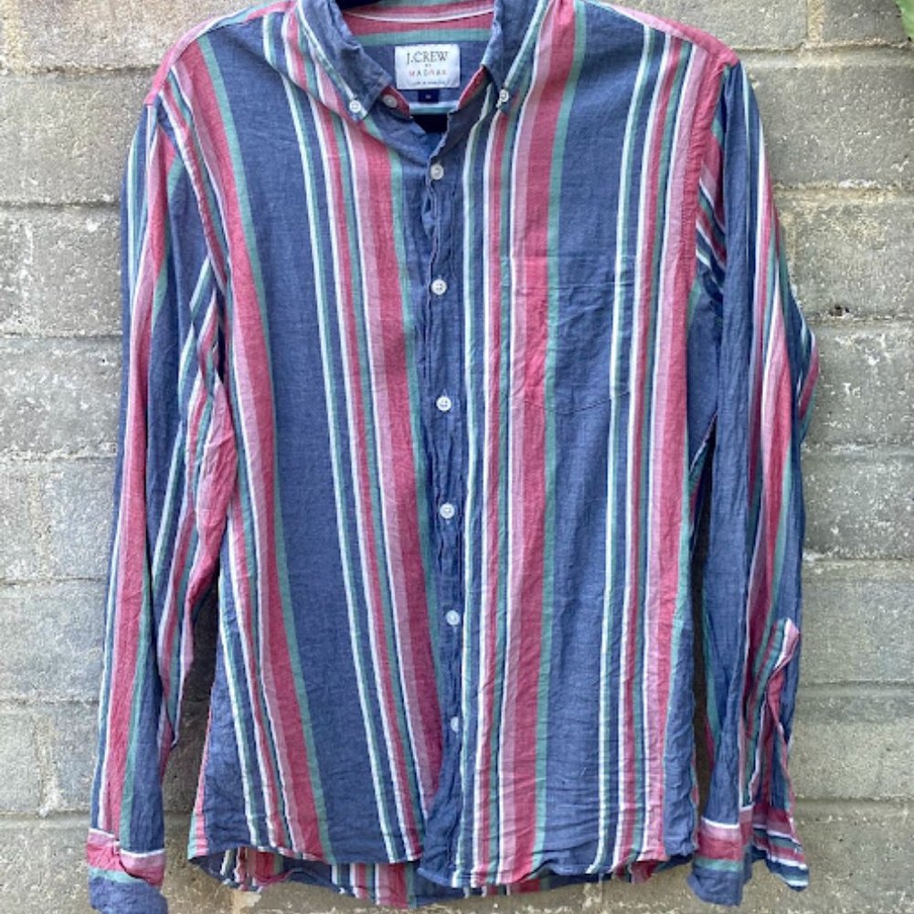 J. Crew Multicolor Striped Casual Button Down Shirt